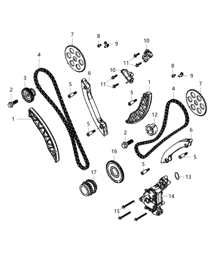2008 Jeep Compass Jet Timing Chain Oiling Diagram for 68147467AA