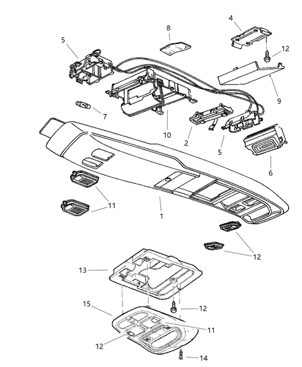 Housing Overhead Console Diagram for LE65SAZ