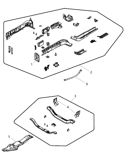 Brace Front Crossmember Diagram for 5155569AA