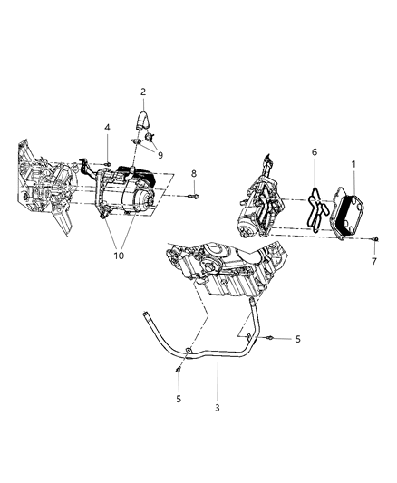 2016 Dodge Charger Cooler Engine Oil Diagram for 68035488AA