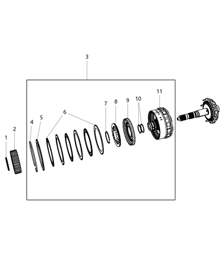 2016 Dodge Journey Retainer Assembly Low & Reverse Clutch Diagram for 68029389AC