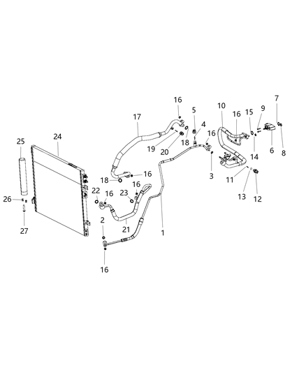 1986 Dodge B350 Line A/C Liquid Diagram for 68158873AB