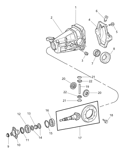 1998 Dodge Durango Bolt Hexagon Head Diagram for 6104043AA
