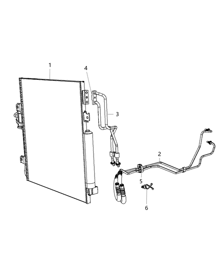 Hose And Tube Oil Cooler Pressure And Return Diagram for 55037840AF