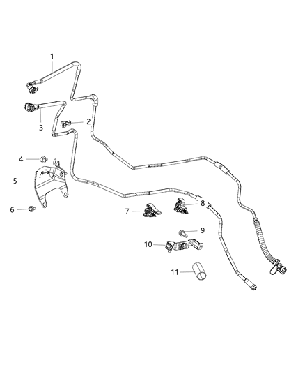 2014 Ram 3500 Bracket Fuel Line Diagram for 68227855AA
