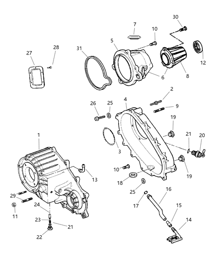 Extension Housing Seal Diagram for 5086054AA