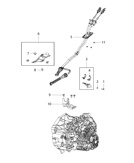 2018 Jeep Compass Bracket Gearshift Diagram for 68201216AA