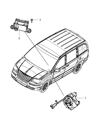 1992 Jeep Cherokee Sensor Steering Angle / Clockspring Assembly Diagram for 56046394AC