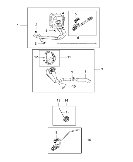 2005 Dodge Sprinter 3500 Tube Fuel Filler Diagram for 68145496AA