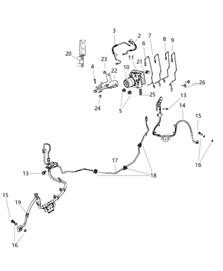 Module Anti-Lock Brake System Diagram for 68453770AB