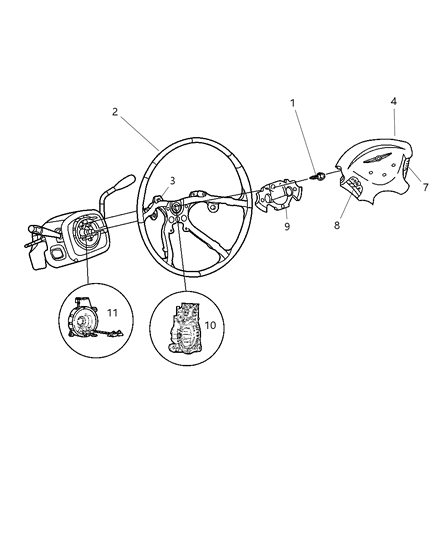 Module Air Bag Driver Diagram for YS921J8AD