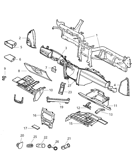 Cap Instrument Panel End Diagram for 5JY08BD1AB