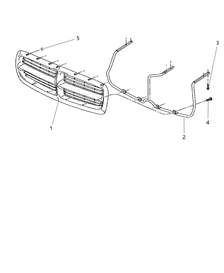 2000 Dodge Dakota Bracket Grille Diagram for 55055210AC