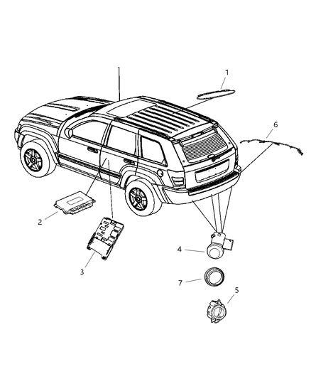 Sensor Parking Assist Diagram for 5HX08TZZAB