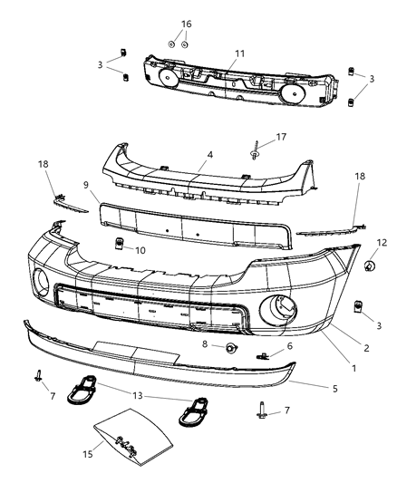 Fascia Front Primed Diagram for 68002912AA