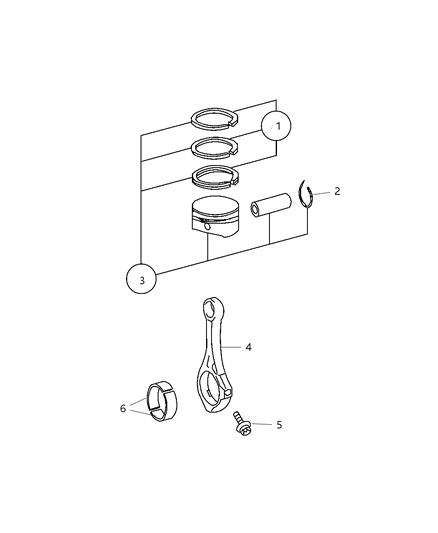 Piston Pin And Rings .50Mm Outside Diagram for 68034930AA