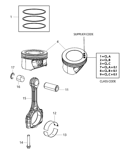 Bolt Connecting Rod Diagram for 68129600AA