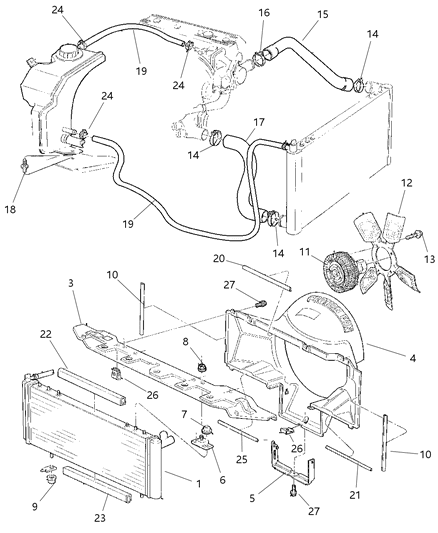 2011 Chrysler 300 Seal, Radiator To Crossmember, Upper Diagram for 52028238