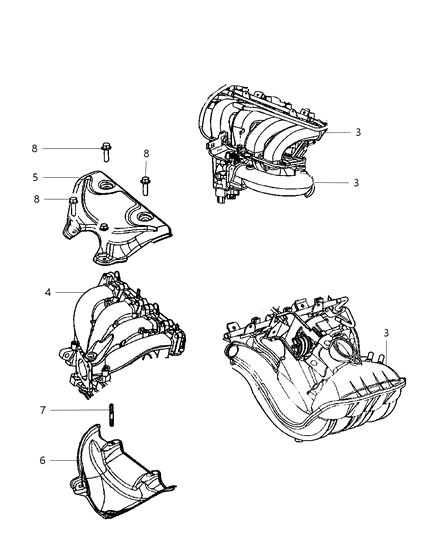 2003 Dodge Stratus Gasket Intake Manifold Diagram for 4792485AA