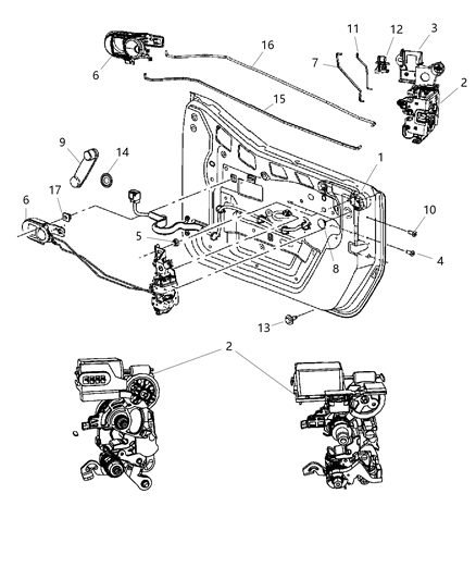 Latch Front Door Diagram for 4589505AG