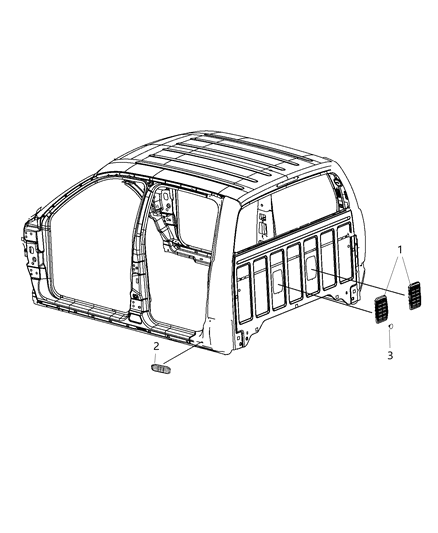 2011 Jeep Patriot Exhauster Bodyside Aperture Diagram for 68157351AD