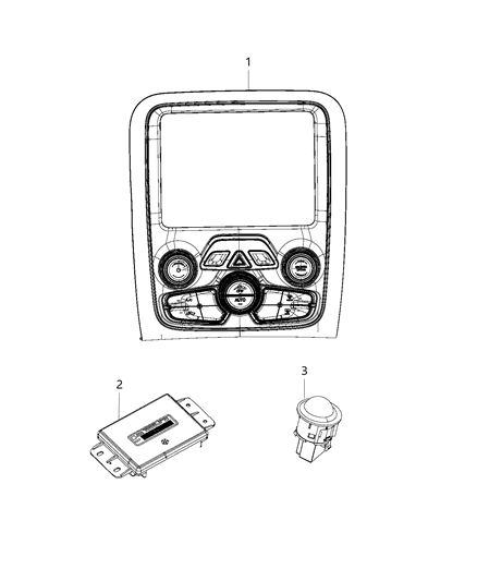 2023 Jeep Wagoneer Center Stack Upper Diagram for 68223408AC