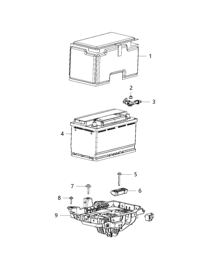 2018 Jeep Cherokee Sensor Battery Sensor With Bracket Diagram for 68310163AB