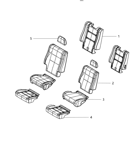 Cover Rear Seat Cushion 2ND Row Diagram for 5RV14HL1AA
