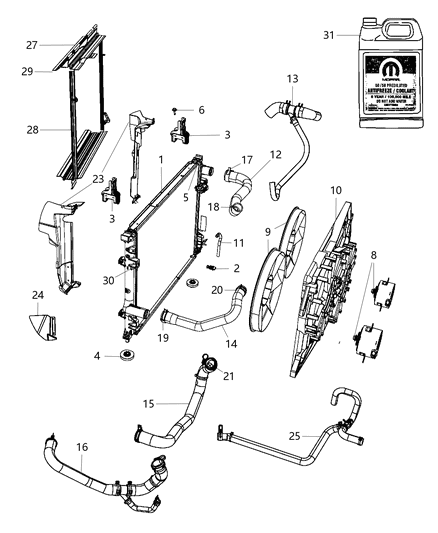 Cap Radiator Diagram for 55116897AA