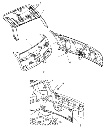 Kit Trim Scuff Plate Liftgate Diagram for 5174787AA