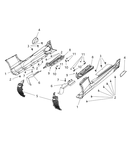 2017 Dodge Viper Panel Side Sill Diagram for 68253195AA