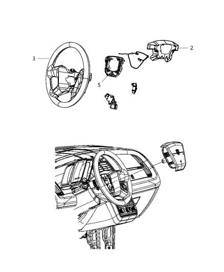 1999 Chrysler Town & Country Damper Steering Wheel Diagram for 5057523AB