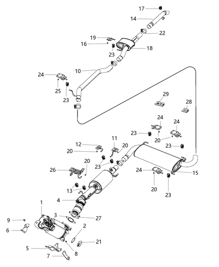Gasket Turbocharger Diagram for 52022457AA