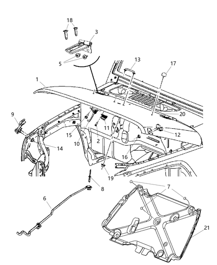 Pad Hood Silencer Diagram for 55361338AF