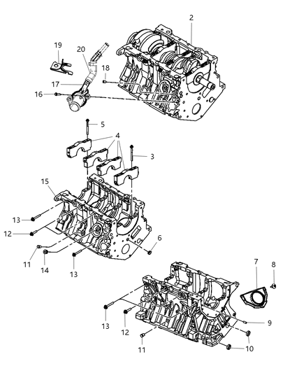 Dowel Block To Clutch Housing [M16X16.5] Diagram for 6505643AA