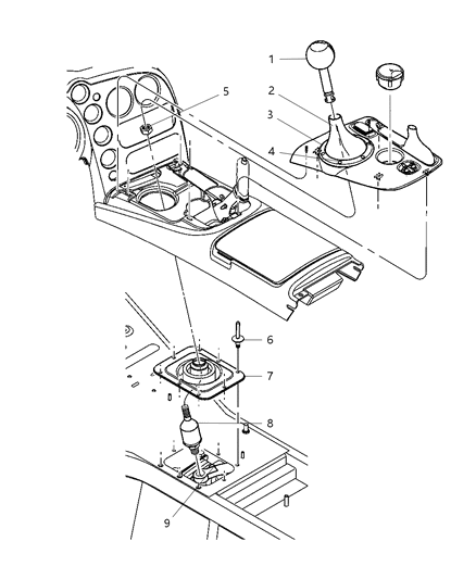 Knob Gearshift Diagram for 1SZ091X9AA