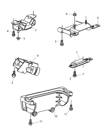 Bracket And Insulator Transmission Support Diagram for 52110036AB