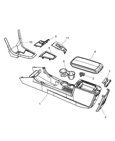 Console Floor Front Diagram for 1GP622DVAA