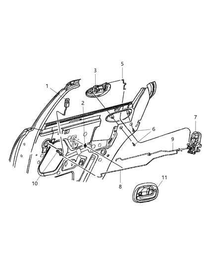 2005 Dodge Stratus Handle Exterior Door [Mnk] Diagram for QA51ZDRAF