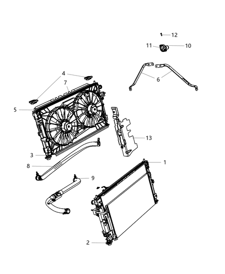 Hose Radiator Inlet Diagram for 5058293AC
