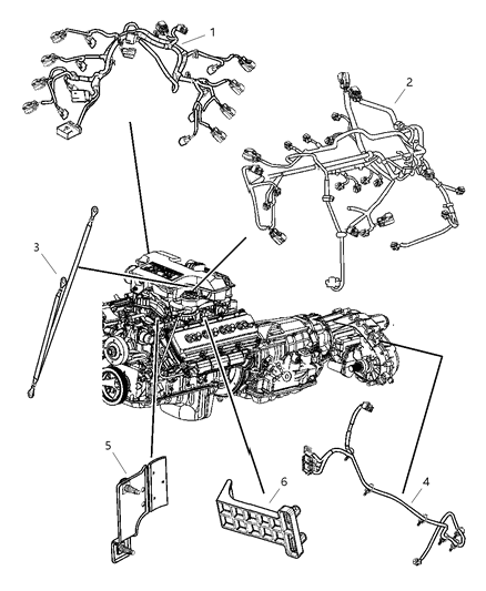 Bracket Engine Wiring Diagram for 56051159AA