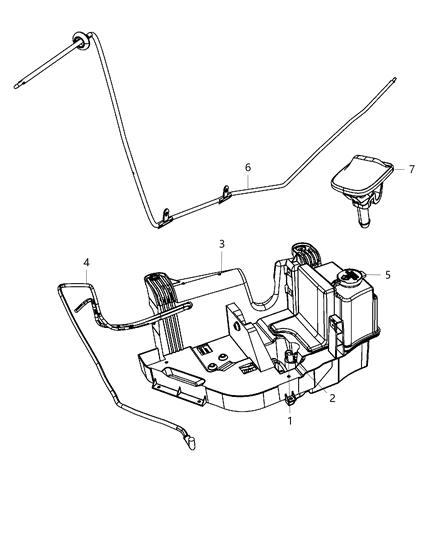 Hose Windshield Washer Diagram for 68197416AA