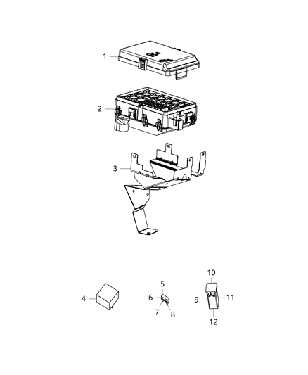 1984 Dodge B350 Clip Power Distribution Center Diagram for 68271635AA