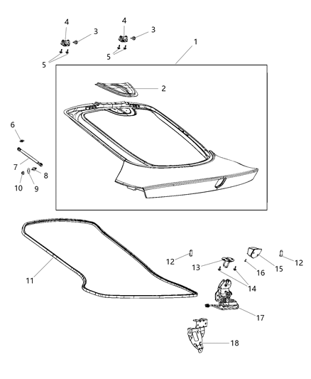2023 Jeep Wagoneer Liftgate Diagram for 68213894AE