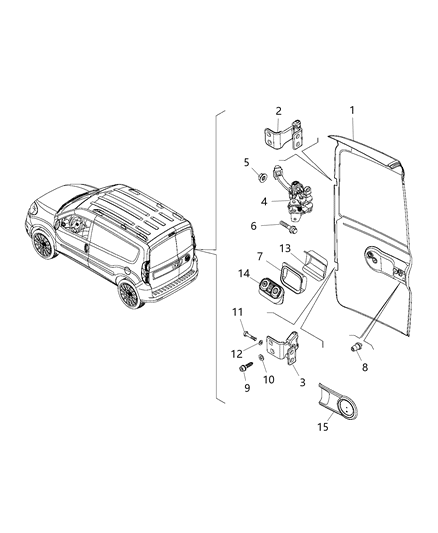 Bezel Door Trim Panel Diagram for 5YF73LXHAA