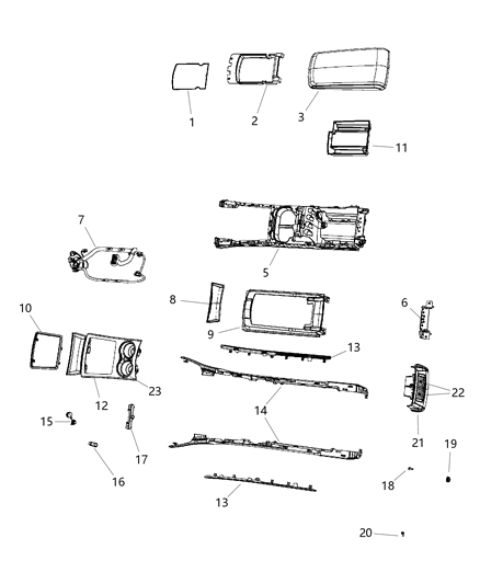 Lid Armrest Bin Diagram for 1LD951R4AB