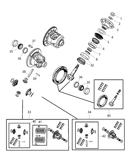 Case Assembly Differential Diagram for 68035642AA