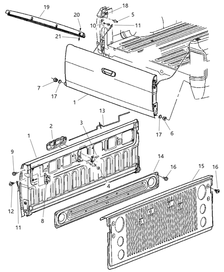 Cable Tailgate Diagram for 55276074AC