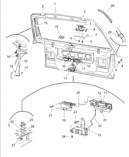 2017 Jeep Grand Cherokee Support, Liftgate Gas Cylinder Diagram for G0004856AC