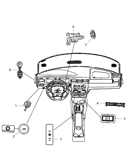 Switch Ignition Diagram for 4589076AE